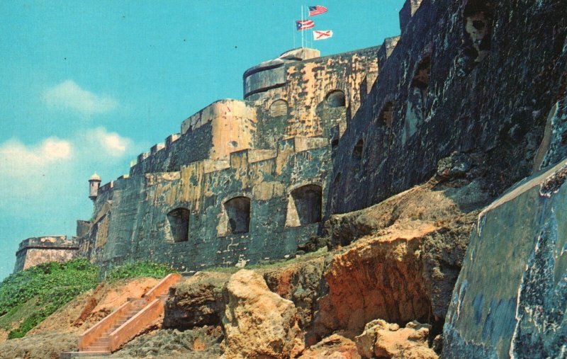 Vintage Postcard 1979 Shoreline Trail El Morro San Juan Puerto Rico