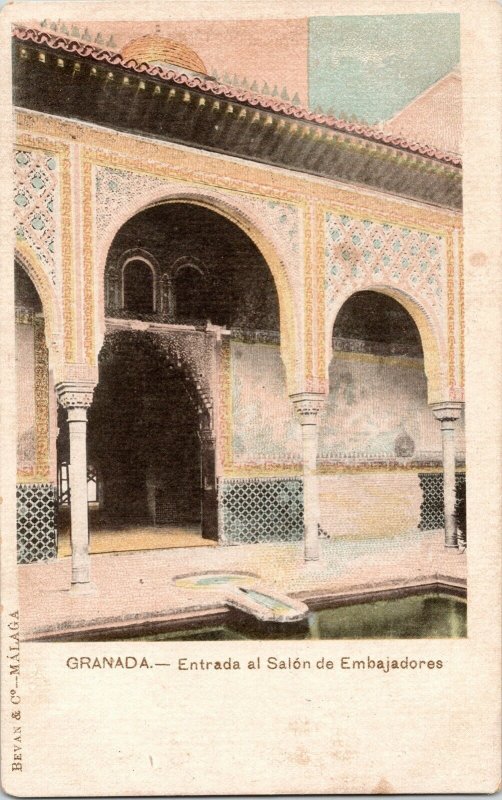 Granada Entrada al Salon Embadores Undivided Back Antique Postcard Vintage UNP 