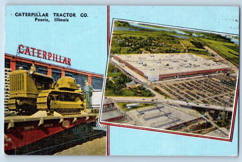 Peoria Illinois Postcard Caterpillar Tractor Co. Exterior c1950 Vintage Antique