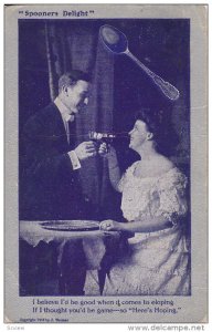 Couple toasting with wine, Spooners Delight, PU-1909