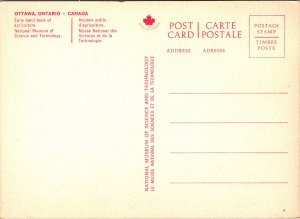 Postcard Canada Ottawa Museum Early Hand Farm Tools Display