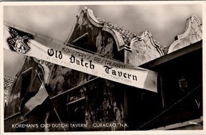 Curacao Netherlands Antilles RPPC  Koremans Old Dutch Tavern Postcard A24