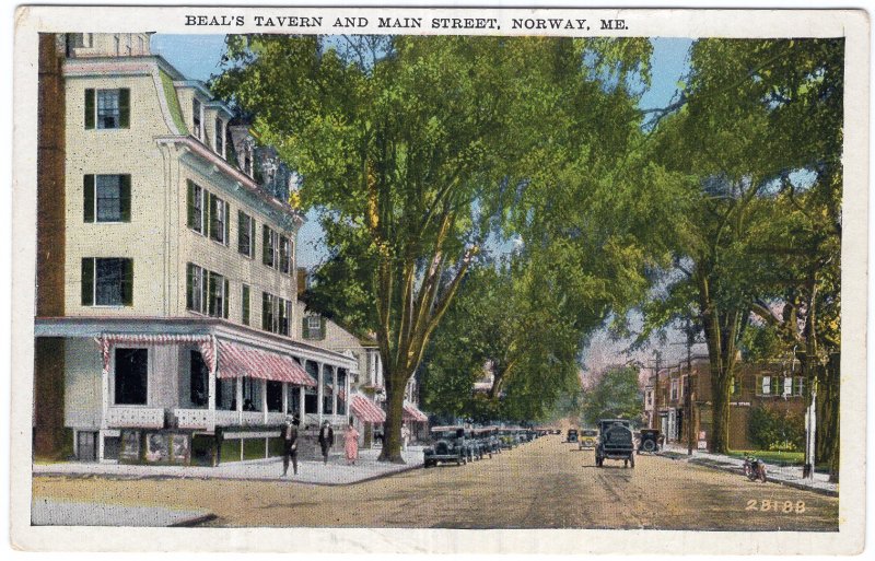 Norway, Me, Beal's Tavern And Main Street