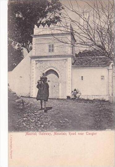 Morocco Tanger Moorish Gateway on Mountain Road