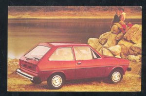 1979 FORD FIESTA 3 DOOR GHIA CAR DEALER ADVERTISING POSTCARD NEW HAVEN IND.