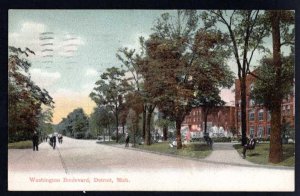 Michigan DETROIT Washington Boulevard pm1907 Pub H.L. Woehler Und/B