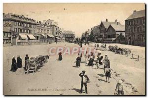 Old Postcard Berck Plage L & # 39Entonnoir Donkeys Mules Center Hotel