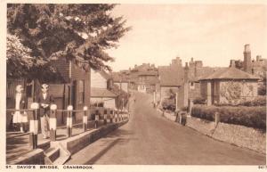 CRANBROOK KENT UK ST DAVID'S BRIDGE~SCHOOL STUDENTS BLAZERS REAL PHOTO POSTCARD