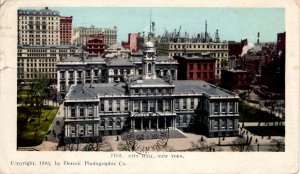 USA 1903 New York City Hall Detroit Photographic Undivided Posted