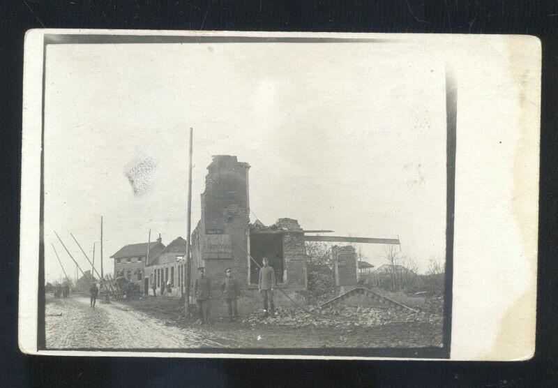 RPPC WWI BATTLE ACTION BONN GERMANY BUILDING RUINS REAL PHOTO POSTCARD WW1