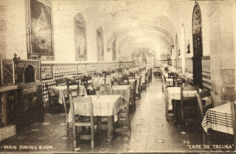 mexico, MEXICO D.F., Cafe de Tacuba, Main Dining Room (1940s) Postcard