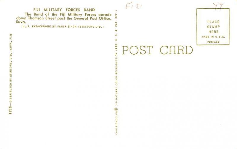 Fiji Military Forces Band Fiji Unused 