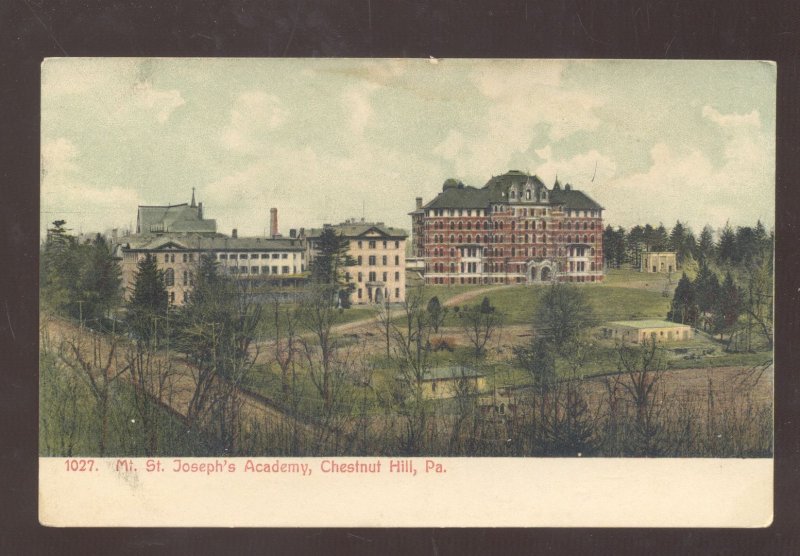 CHESTNUT HILL PENNSYLVANIA PA. ST. JOSEPH'S ACADEMY VINTAGE POSTCARD 1908