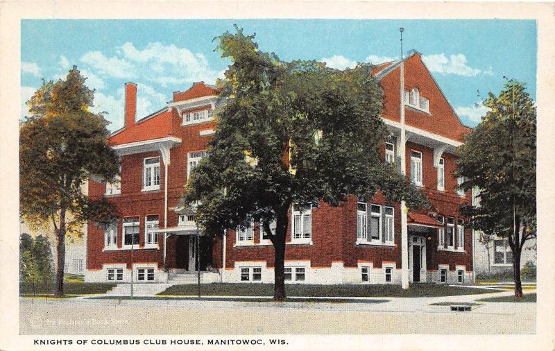 B67/ Manitowoc Wisconsin Wi Postcard c1910 Knights of Columbus Club House