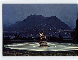 Postcard Lugano by night, Lugano, Switzerland