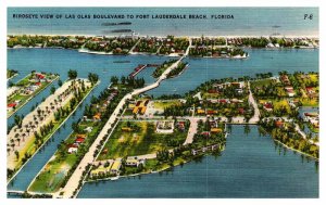 Postcard AERIAL VIEW SCENE Fort Lauderdale Florida FL AR6230