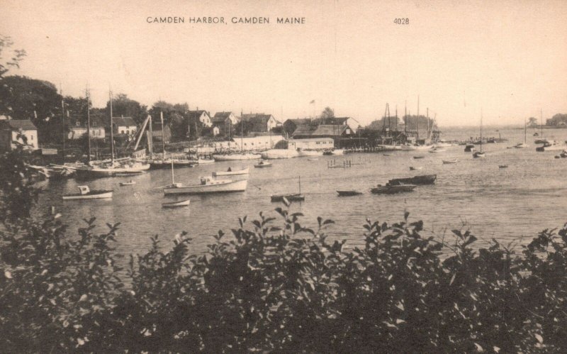 Vintage Postcard Camden Harbor Camden Maine ME The Smiling Cow Pub.