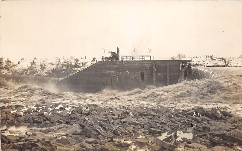 F11/ Fremont Ohio RPPC Postcard c1913 Flood Disaster River 2