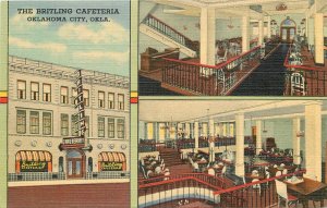 Postcard 1940s Oklahoma City Oklahoma Britling Cafeteria Multi View  23-12189