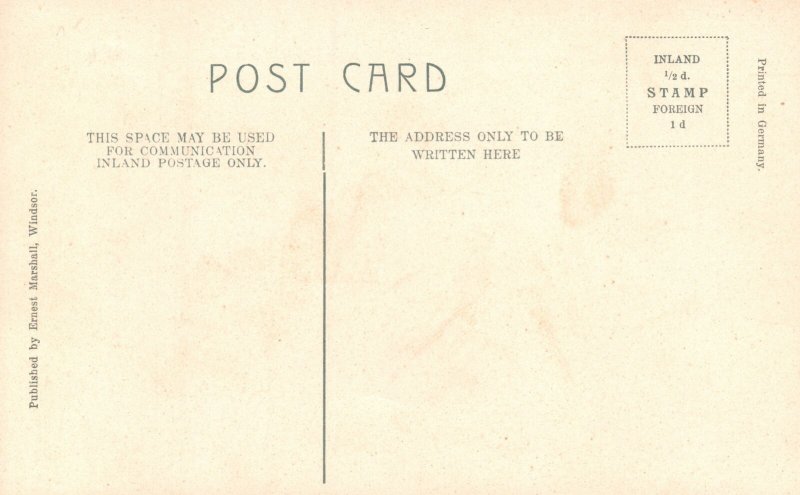 Vintage Postcard Castle From The Thames Windsor England Ernest Marshall Pub. 