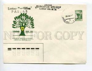 406585 Lithuania 1990 year restored independent European Road postal COVER