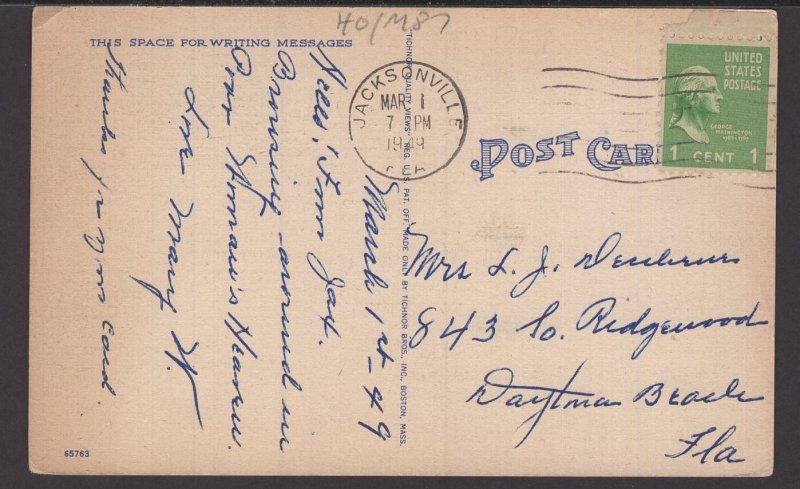 Florida Jacksonville Springfield Park pm1949 ~ Linen