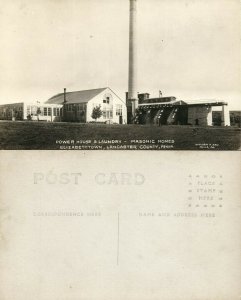 ELIZABETHTOWN PA MASONIC HOMES LANCASTER POWER HOUSE VINTAGE PHOTO POSTCARD RPPC