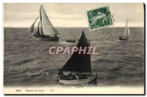 Old Postcard Boat Fishing At Large