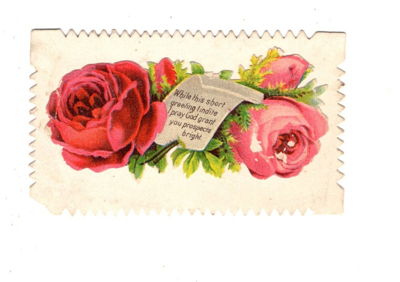 Victorian Era Calling, Visiting Card, Roses, Name Maggie A Gesner