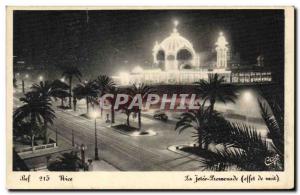 Old Postcard Nice La Jetee Promenade Night Effect
