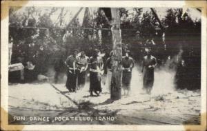 Pocatello ID Native American Bannock Indians Sun Dance 1940s Postcard