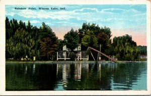 Postcard IN Winona Lake Rainbow Point Water Slide 1920s F20