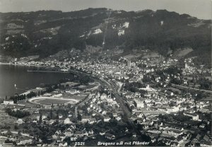 Postcard Austria Bregenz am Bodensee mit Pfander general view 