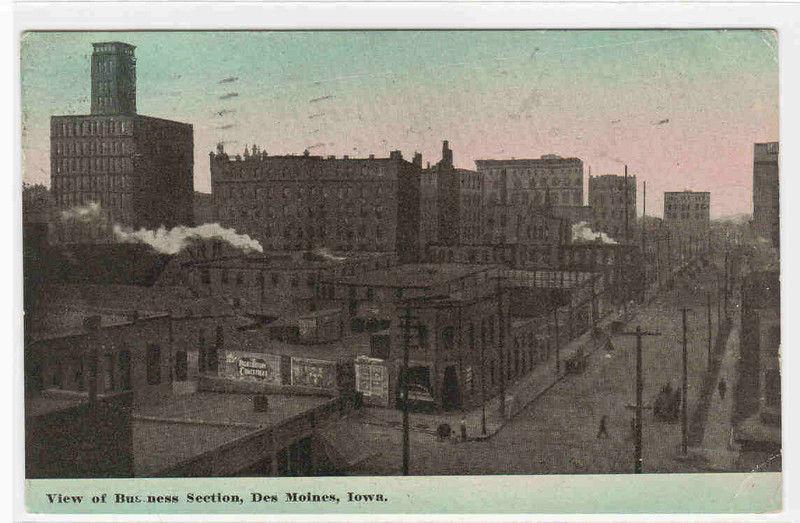 Panorama Des Moines Iowa 1912 postcard