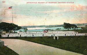 Vintage Postcard 1908 Apprentice Seamen at Newport Training Station Rhode Island