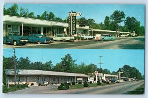 New Bern North Carolina NC Postcard Gault's Motor Court And Restaurant Dual View