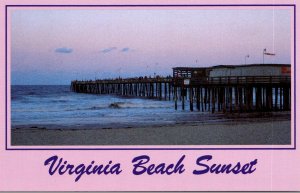 Virginia Virginia Beach 14th Street Pier At Sunset