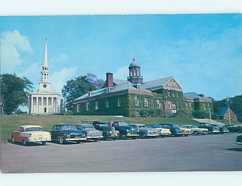 Unused Pre-1980 LINE OF OLD CARS AT MUNICIPAL BUILDING Ellsworth Maine ME A6764