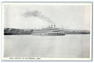 c1930's Star Patrol At Guttenberg Iowa IA, Steamer Ship Scene Vintage Postcard