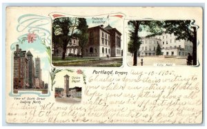 1905 View Sixth Street Looking North Multiview Portland Oregon Vintage Postcard