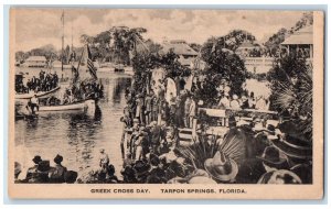 c1920 Greek Cross Day Parade Tarpon Springs Florida FL Vintage Antique Postcard 