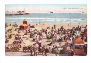 LP92   Long Beach, California, CA, postcard,  View, Bathing 
