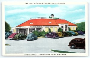 1940s THE HOT SHOPPES DRIVE-IN RESTAURANTS WASHINGTON BALTIMORE  POSTCARD P2050