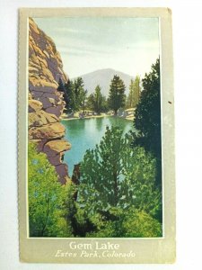 Colorado, Gem Lake Estes Park Tree & Rock Lined CO Vintage Postcard