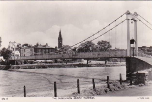 Tucks The Suspension Bridge Dumfries Real Photo