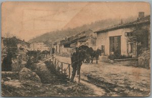 GERMAN WWI ERA STREET SCENE ANTIQUE POSTCARD