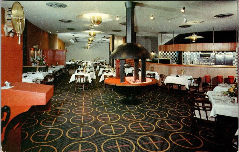 Anchorage AK Chart Room Westward Hotel Restaurant Interior Alaska postcard JG10