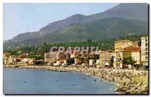 Old Postcard Menton Towards A Beach Carnoles