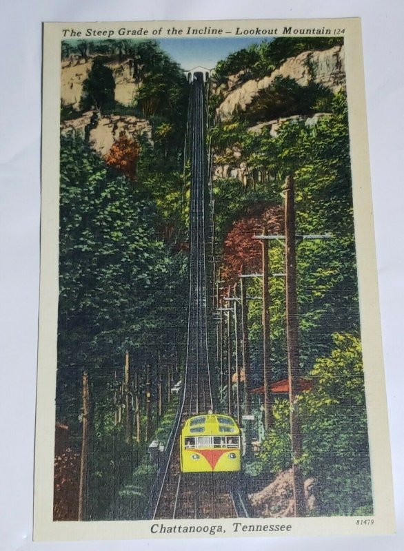 Vintage Postcard Cable Car Train Lookout Mountain Chattanooga Tennessee   900