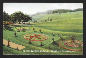 Sunken Gardens at Buschs Residence Pasadena CA Unused c1910s